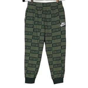 NIKE Little Kids Textured Fleece Joggers, Green, Size 6/7